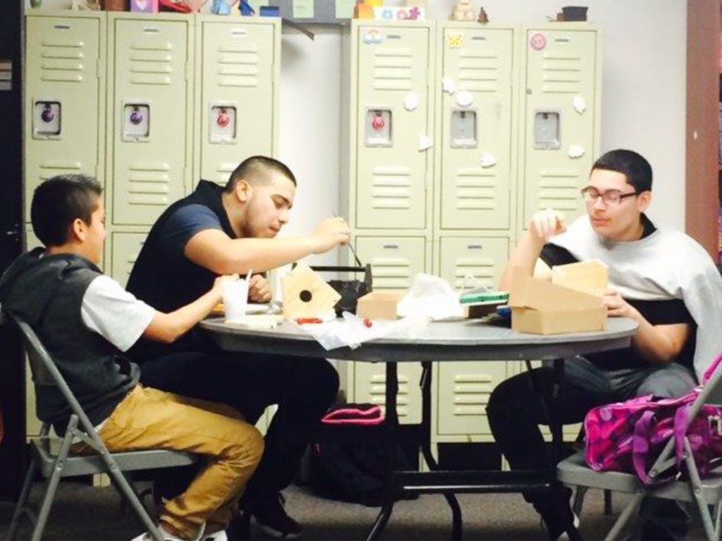 Teens working together during a Teen Drop in Session